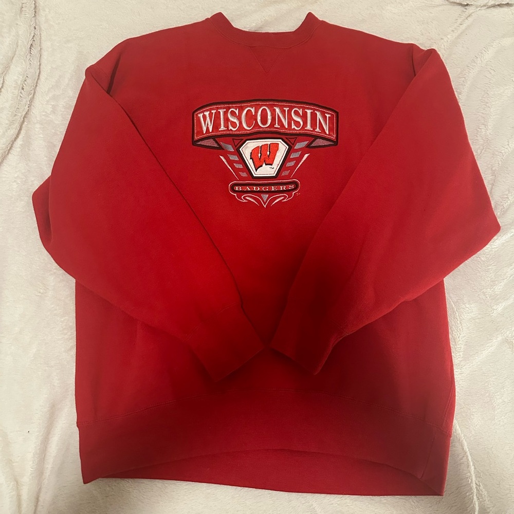 Vintage 90s Wisconsin Badgers Crewneck Sweatshirt Midwest Embroidery Men's XL
